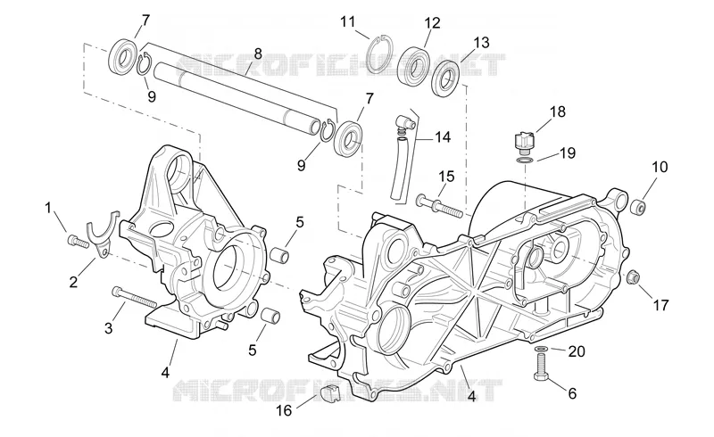 Central crank-case set
