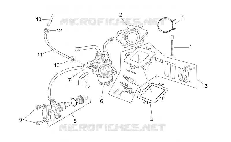 Carburettor  - oil pump assy.