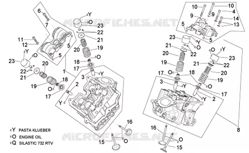 Cylinder head and valves