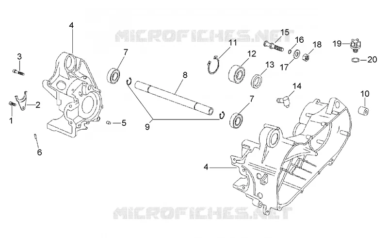 Central crank-case set