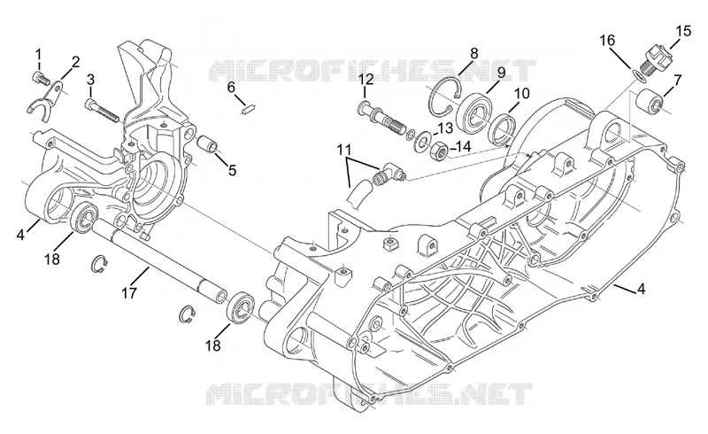 Central crank-case set