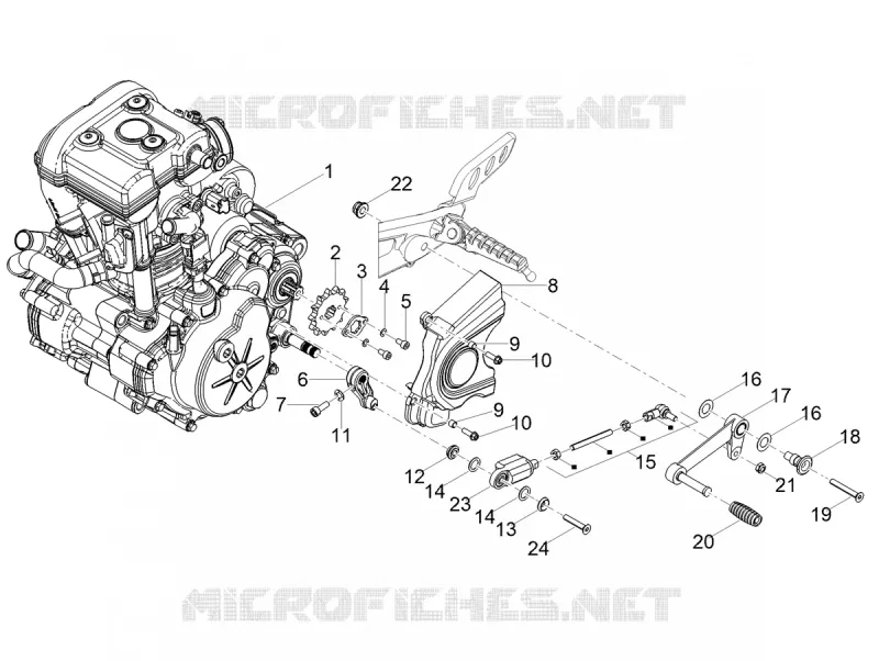 MOTOR - SCHAKELPEDAAL - TANDWIEL