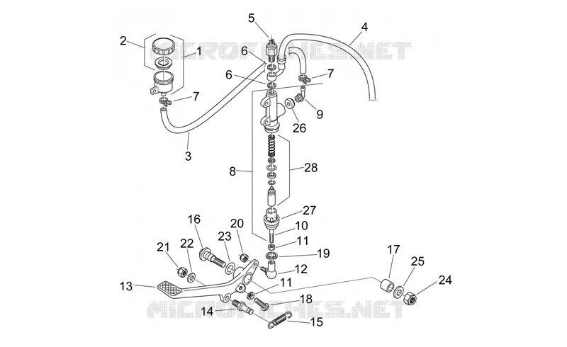 Rear master cylinder