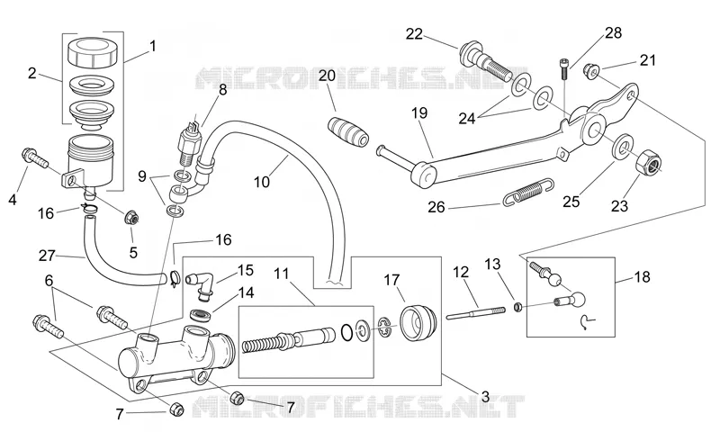 Rear master cylinder