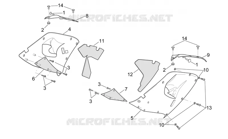 Central body - Upper fairings