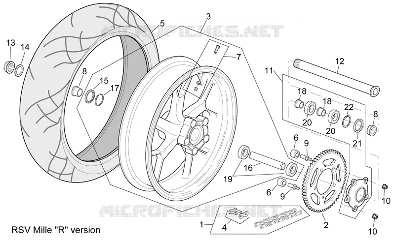 Rear wheel RSV Mille  R  Version