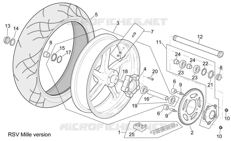 Rear wheel RSV Mille Version