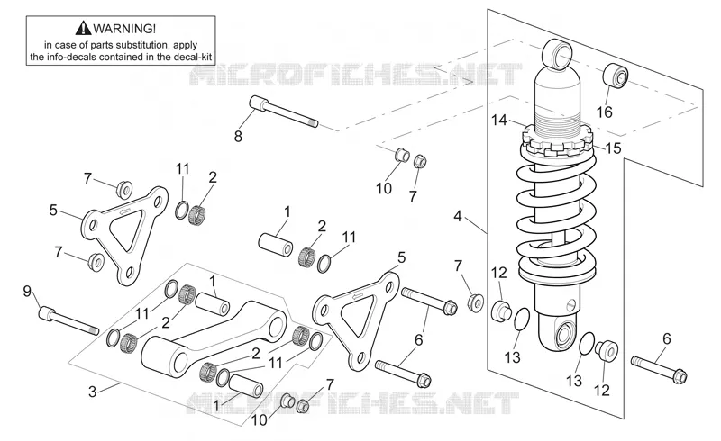 Connecting rod - rear shock abs.