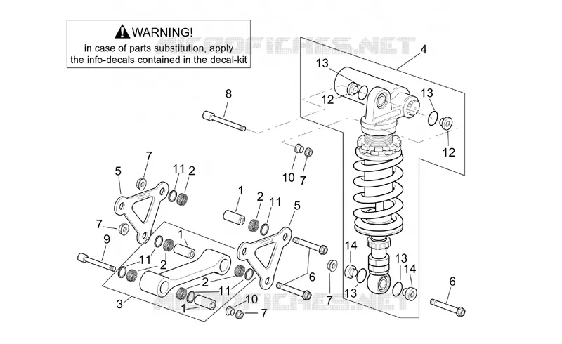 Connecting rod - rear shock abs.
