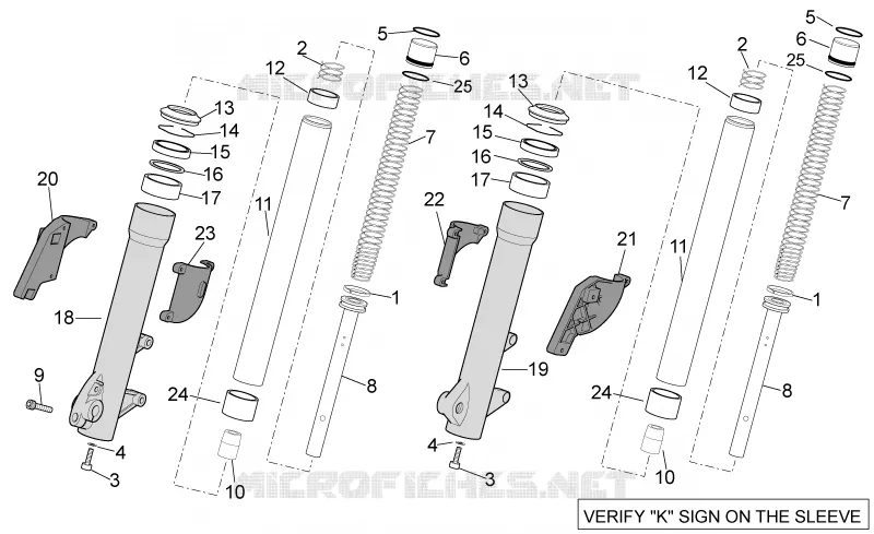 Kaifa front fork - Hubs, sleeves